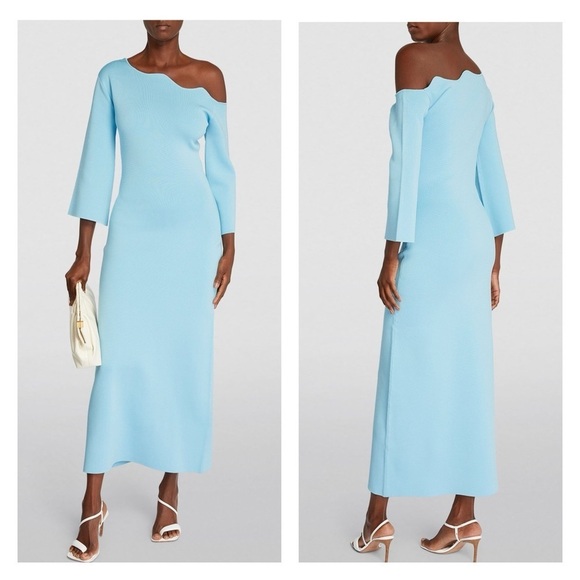 By Malene Birger Dresses & Skirts - MALENE BIRGER dress light blue medium one shoulder long sleeve knit Velame NWOT